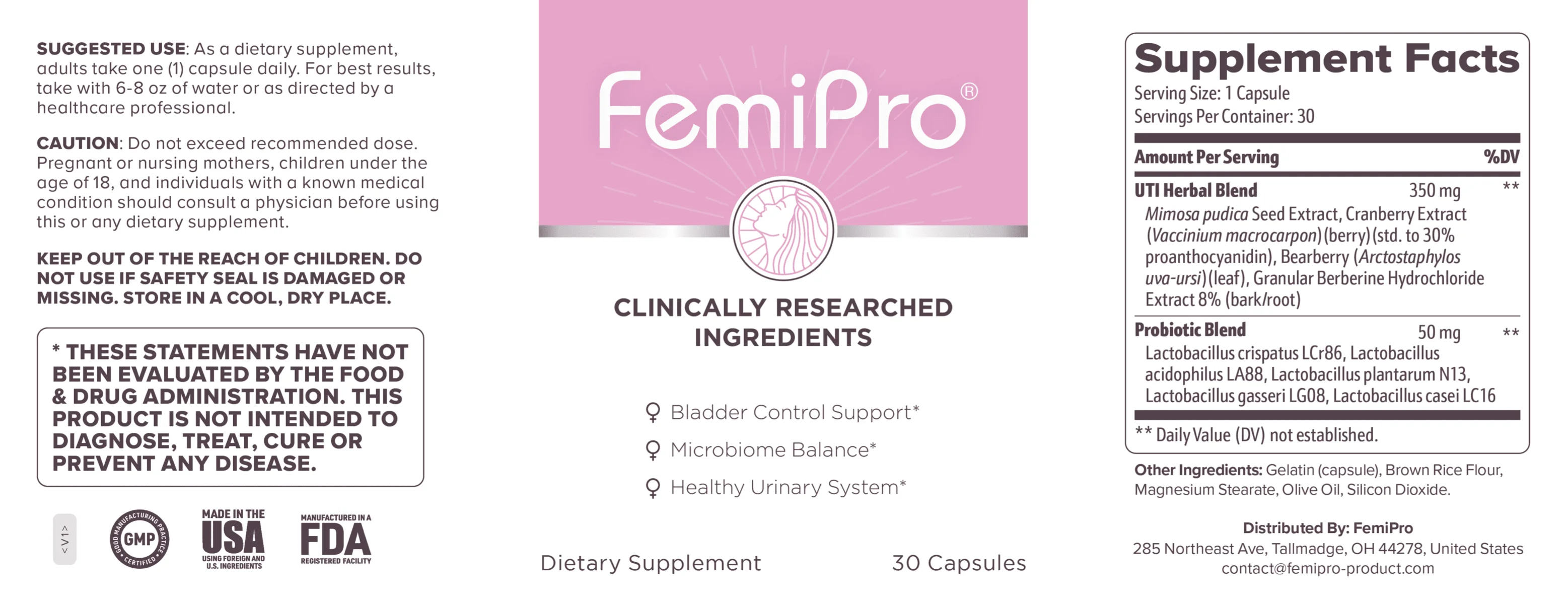 FemiPro Product Label